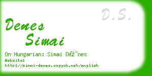 denes simai business card